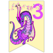 Bannière À Fanions Bébé Dragon HEUREUX ANNIVERSAIRE Ajouter Âge Petit (Premier drapeau)