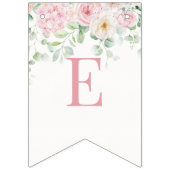 Bannière À Fanions Bébé rose floral en fleurs Baby shower Hydrangea (Troisième drapeau)