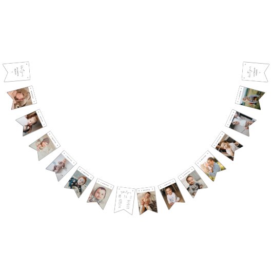 Bannière À Fanions Bébé STELLA Première année Bandeau photo mensuel (Tout)