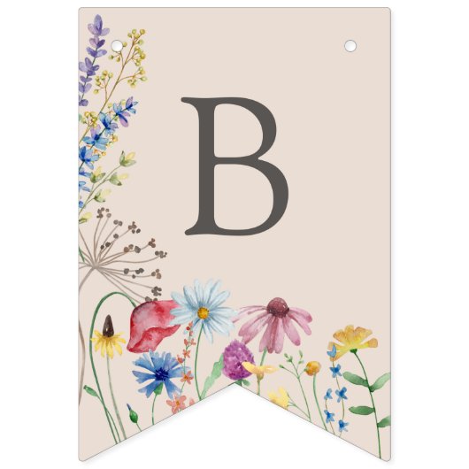 Bannière À Fanions Bébés fleurs sauvages dans le Baby shower Bloom Ga (Premier drapeau)