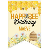 Bannière À Fanions Bee Beehive et Honeycomb 3e anniversaire (Premier drapeau)