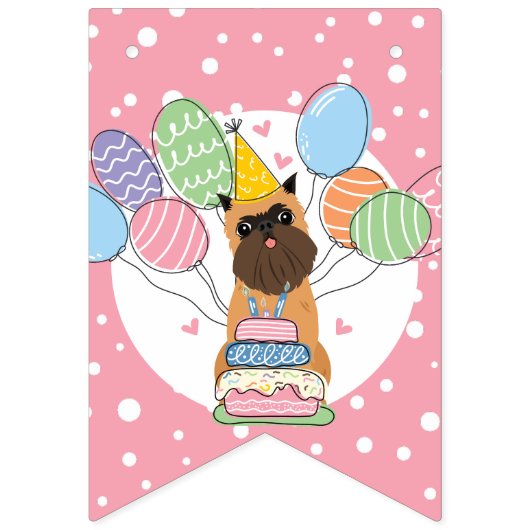 Bannière À Fanions Belge Bruxelles Griffon Oreilles coupées Anniversa (Premier drapeau)