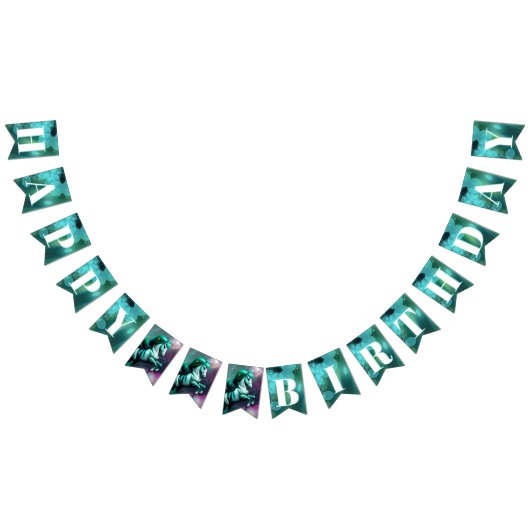 Bannière À Fanions Belle 3d Spirit Pony 24 Heureux Birthday Bubbles (Tout)