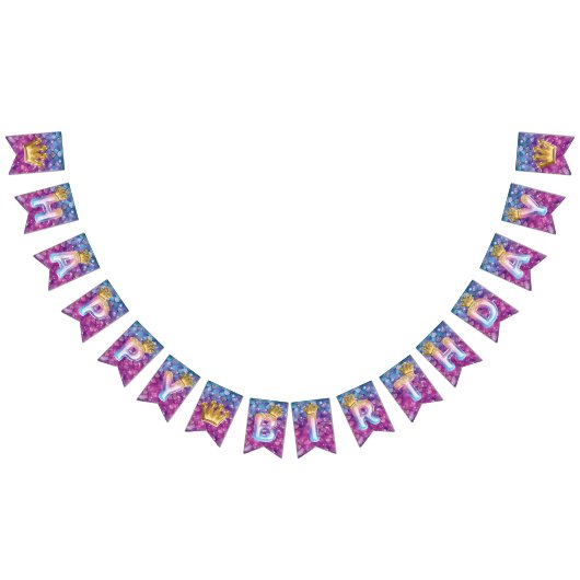 Bannière À Fanions Belle Sirène Anniversaire Balloon Lettres (Tout)