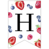 Bannière À Fanions Berry aux fraises sucrées Premier 1er anniversaire (Deuxième drapeau)