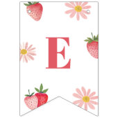 Bannière À Fanions Berry doux premier anniversaire Pastel rose rouge  (Deuxième drapeau)