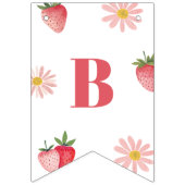 Bannière À Fanions Berry doux premier anniversaire Pastel rose rouge  (Premier drapeau)