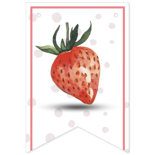 Bannière À Fanions Berry fraise Premier anniversaire (Premier drapeau)