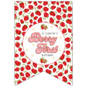 Bannière À Fanions Berry Rouge Or Premier Joyeux Anniversaire (Premier drapeau)