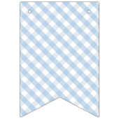 Bannière À Fanions Bibs & Ribs BBQ Rustique Bleu En vichy Baby shower (Premier drapeau)