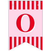 Bannière À Fanions Bientôt Mme Rétro Rayures Rouges et Roses (Troisième drapeau)