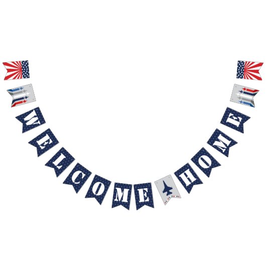 Bannière À Fanions Bienvenue Accueil Force Aérienne Militaire Fighter (Tout)