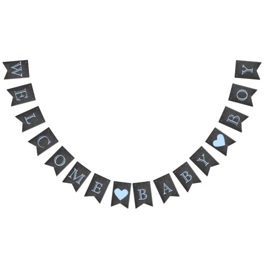 Bannière À Fanions Bienvenue Baby Boy Chalkboard Look (Tout)