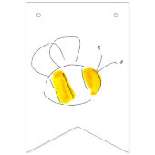 Bannière À Fanions Bienvenue Bébé Aquarelle Jaune Bumble Bees (Deuxième drapeau)