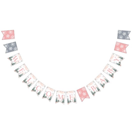 Bannière À Fanions Bienvenue d'hiver bébé (Tout)