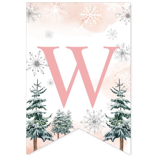 Bannière À Fanions Bienvenue d'hiver bébé (Troisième drapeau)