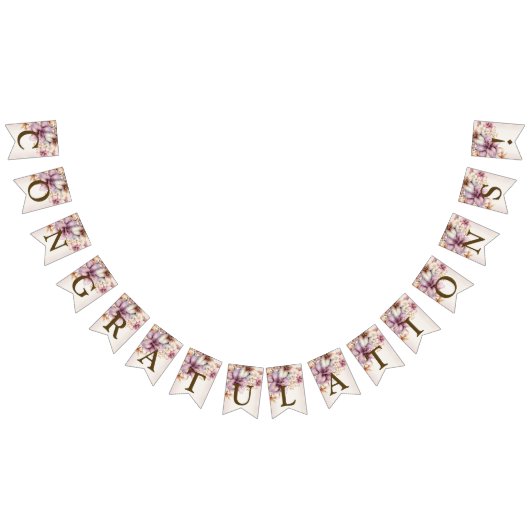 Bannière À Fanions Bienvenue Fleur rose Boho Elégante (Tout)