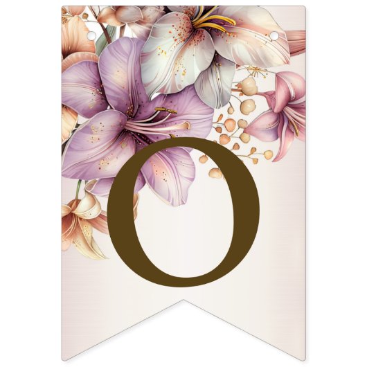 Bannière À Fanions Bienvenue Fleur rose Boho Elégante (Deuxième drapeau)