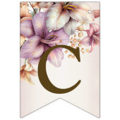 Bannière À Fanions Bienvenue Fleur rose Boho Elégante (Premier drapeau)