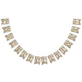 Bannière À Fanions Bienvenue Gold Ornate Rectangle Dimond Fleurs (Tout)