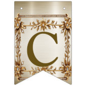 Bannière À Fanions Bienvenue Gold Ornate Rectangle Dimond Fleurs (Premier drapeau)