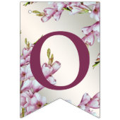 Bannière À Fanions Bienvenue Mariage Fleurs Blanches Rose Élégant (Deuxième drapeau)