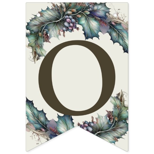 Bannière À Fanions Bienvenue Mariage Party Vert violet Feuilles Éléga (Deuxième drapeau)