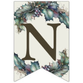 Bannière À Fanions Bienvenue Mariage Party Vert violet Feuilles Éléga (Troisième drapeau)