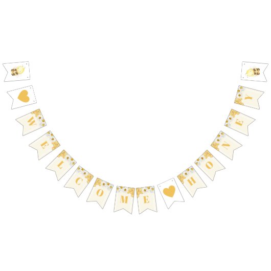 Bannière À Fanions Bienvenue miel Bumblebee Babee Baby shower Parseme (Tout)