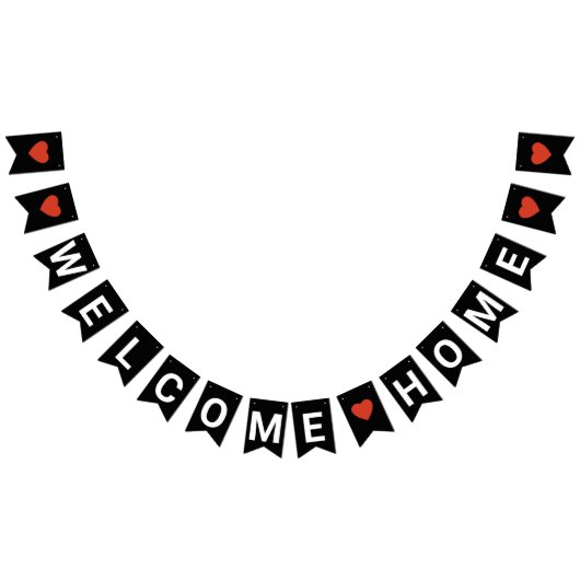 BANNIÈRE À FANIONS BIENVENUE NOIRE BANNER DE LA MAISON (Tout)