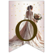 Bannière À Fanions Bienvenue Rose Mariage d'hiver Mariée Coeurs d'or (Deuxième drapeau)