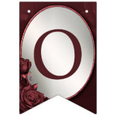 Bannière À Fanions Bienvenue Soirée de mariage Monogramme Fleurs rose (Deuxième drapeau)