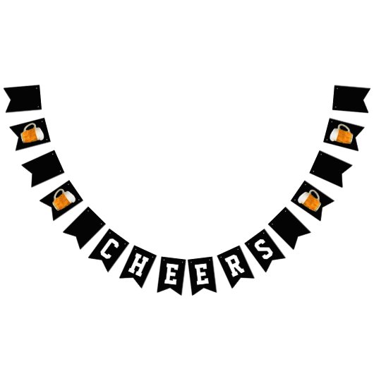 Bannière À Fanions Bière d'anniversaire Cheer Noir (Tout)