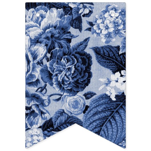 Bannière À Fanions Bigorneau Toile floral bleu No.1 personnalisable (Premier drapeau)