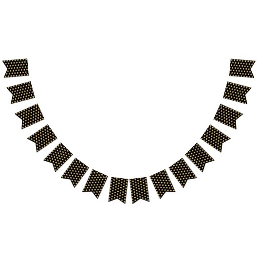 Bannière À Fanions Black and Gold Elegant Pois Motif chic (Tout)