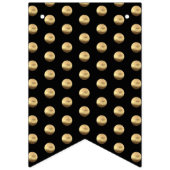 Bannière À Fanions Black and Gold Elegant Pois Motif chic (Premier drapeau)