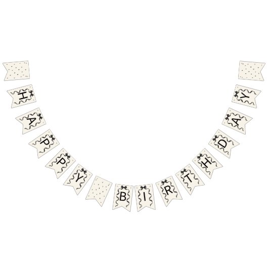 Bannière À Fanions Black Bow Coquette Birthday  (Tout)