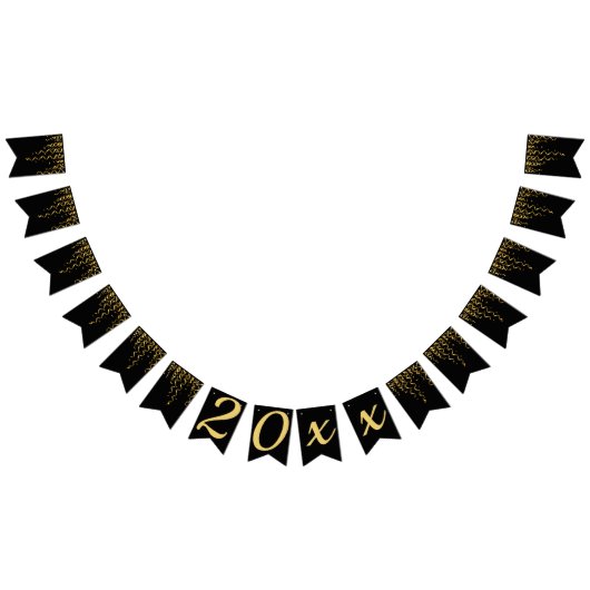 Bannière À Fanions Black & Gold Streamers, Nouvel An (Tout)