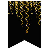 Bannière À Fanions Black & Gold Streamers, Nouvel An (Troisième drapeau)