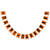 Bannière À Fanions Black Happy Halloween Texte chaume Arrière - plan  (Tout)