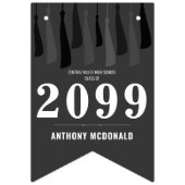 Bannière À Fanions Black Row of Tassels Photo Graduation (Premier drapeau)