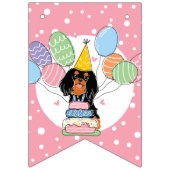 Bannière À Fanions Black Tan Cavalier King Charles Anniversaire (Premier drapeau)