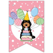 Bannière À Fanions Black Tri Cockapoo Cavapoo Chien fête d'anniversai (Premier drapeau)
