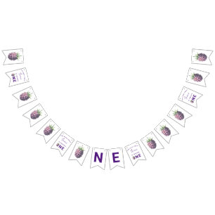 Bannière À Fanions Blackberry d'aquarelle 1er anniversaire