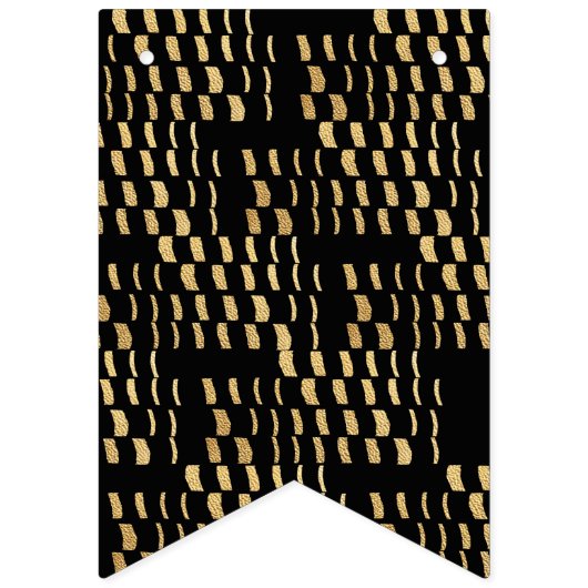 Bannière À Fanions BlackGold Sparkle Congrats Grad Party (Premier drapeau)