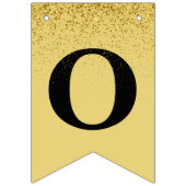 Bannière À Fanions BlackGold Sparkle Congrats Grad Party (Troisième drapeau)