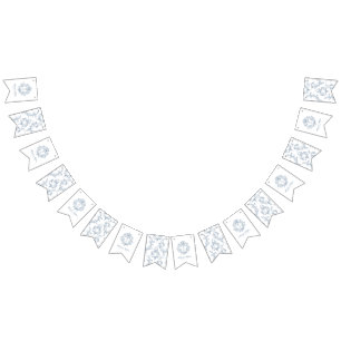 Bannière À Fanions Blason Monogramme Régence Vintage de Mariage