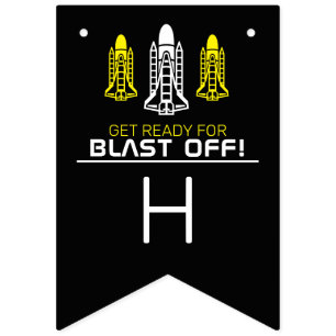 Bannière À Fanions Blast Off ! Navettes spatiales, Anniversaire