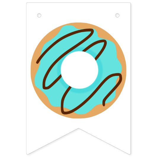 Bannière À Fanions Bleu beignets (Premier drapeau)