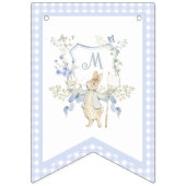 Bannière À Fanions Bleu En vichy Peter le Baby shower Rabbit MUTED BL (Premier drapeau)